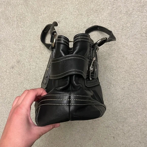 Coach Hampton Black Leather Tote Purse Handbag Satchel MO5S-2116 - Picture 3 of 7